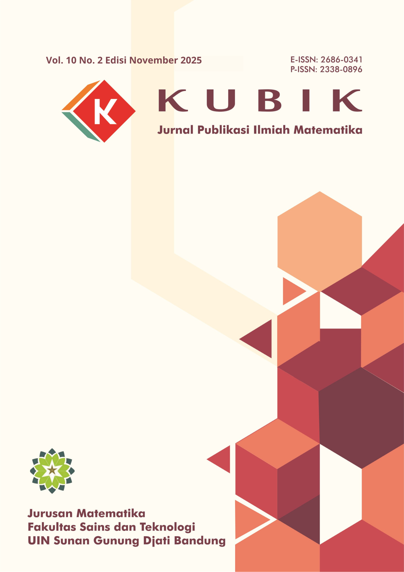 					View Vol. 10 No. 2 (2025): KUBIK: Jurnal Publikasi Ilmiah Matematika
				