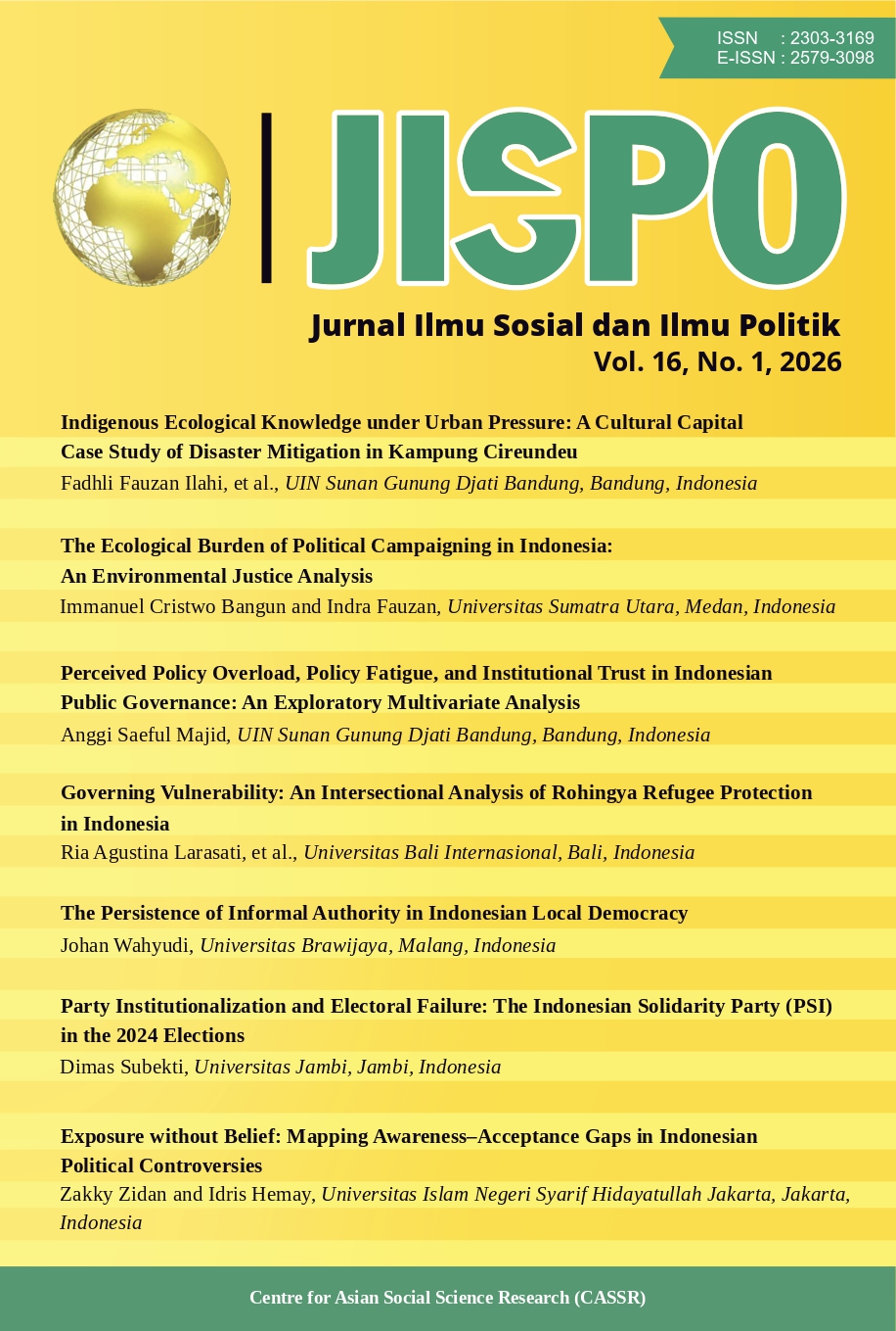 					View Vol. 16 No. 1 (2026): JISPO (Jurnal Ilmu Sosial dan Ilmu Politik)
				