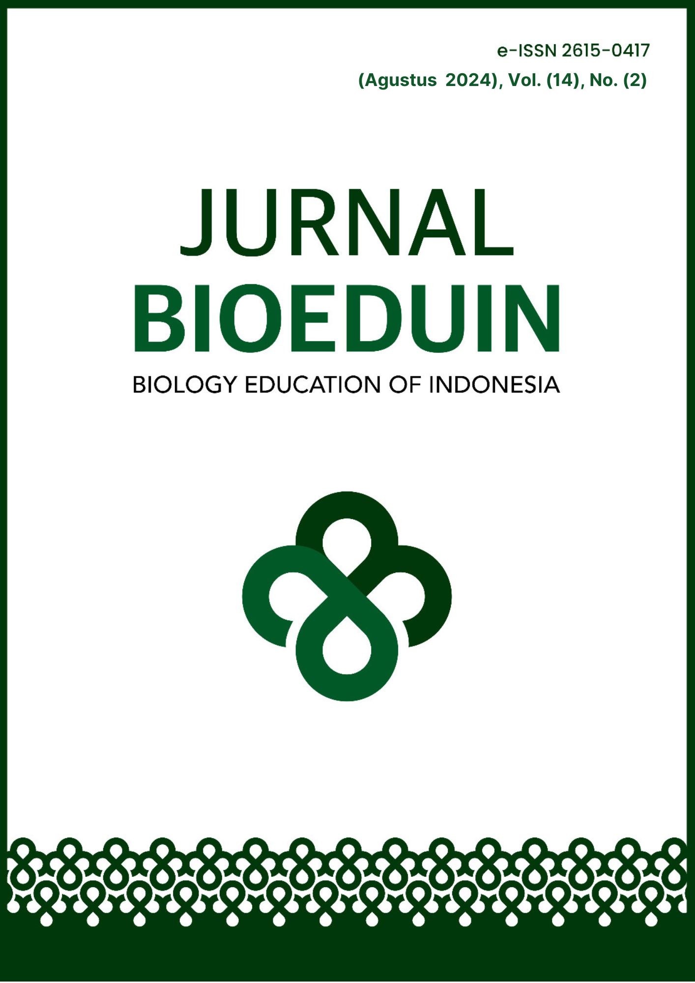 					View Vol. 14 No. 2 (2024): Bioeduin Agustus
				