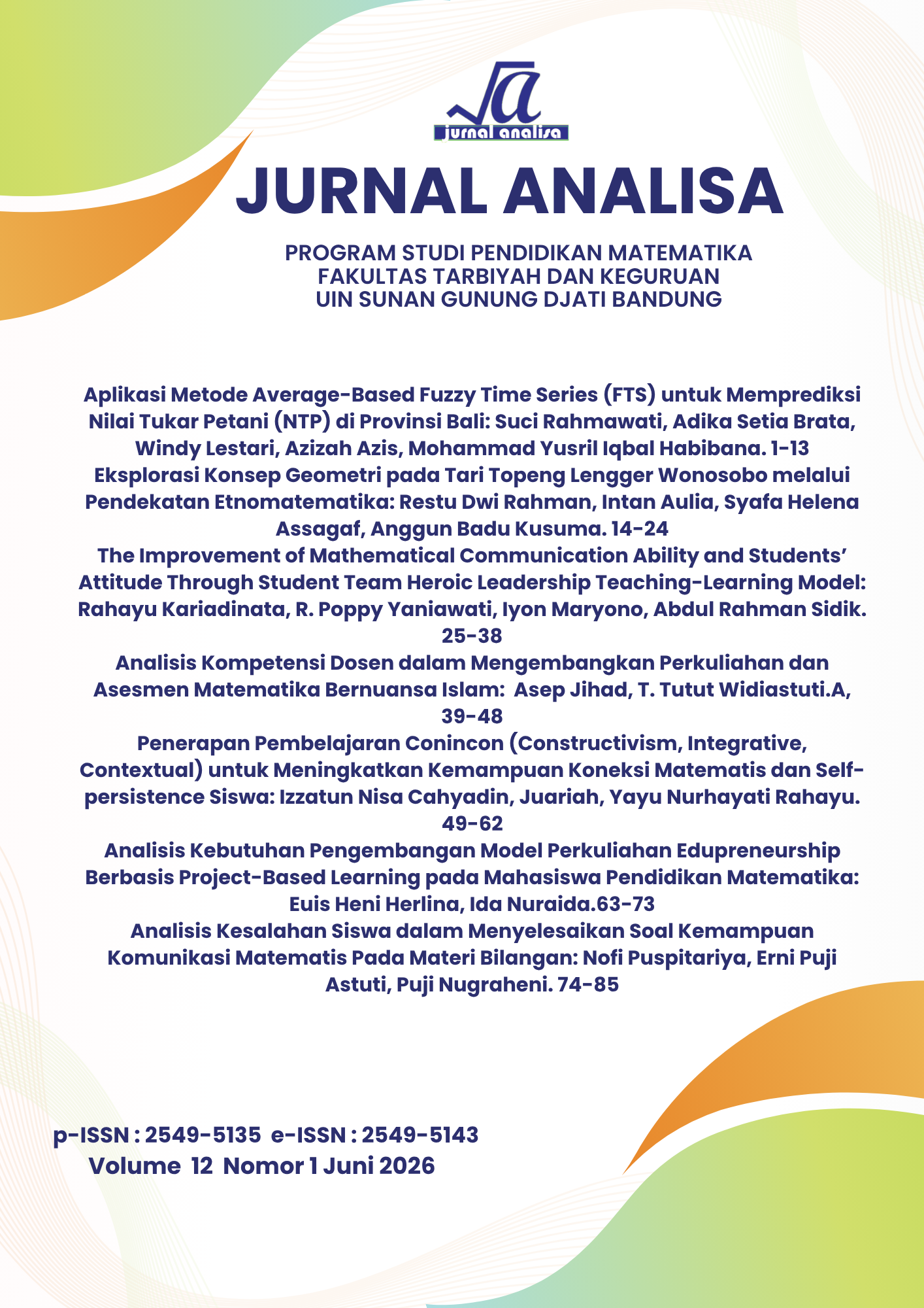					View Vol. 12 No. 1 (2026): Jurnal Analisa: Volume 12 Nomor 1 Tahun 2026
				